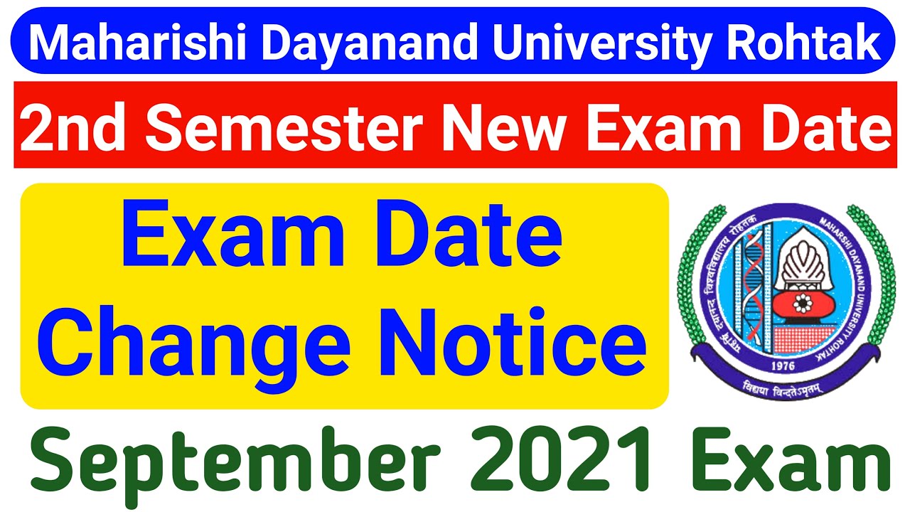 MDU 2nd Semester Exam Date Change 2021 || Mdu Latest Update || MDU Exam Date Change Notice