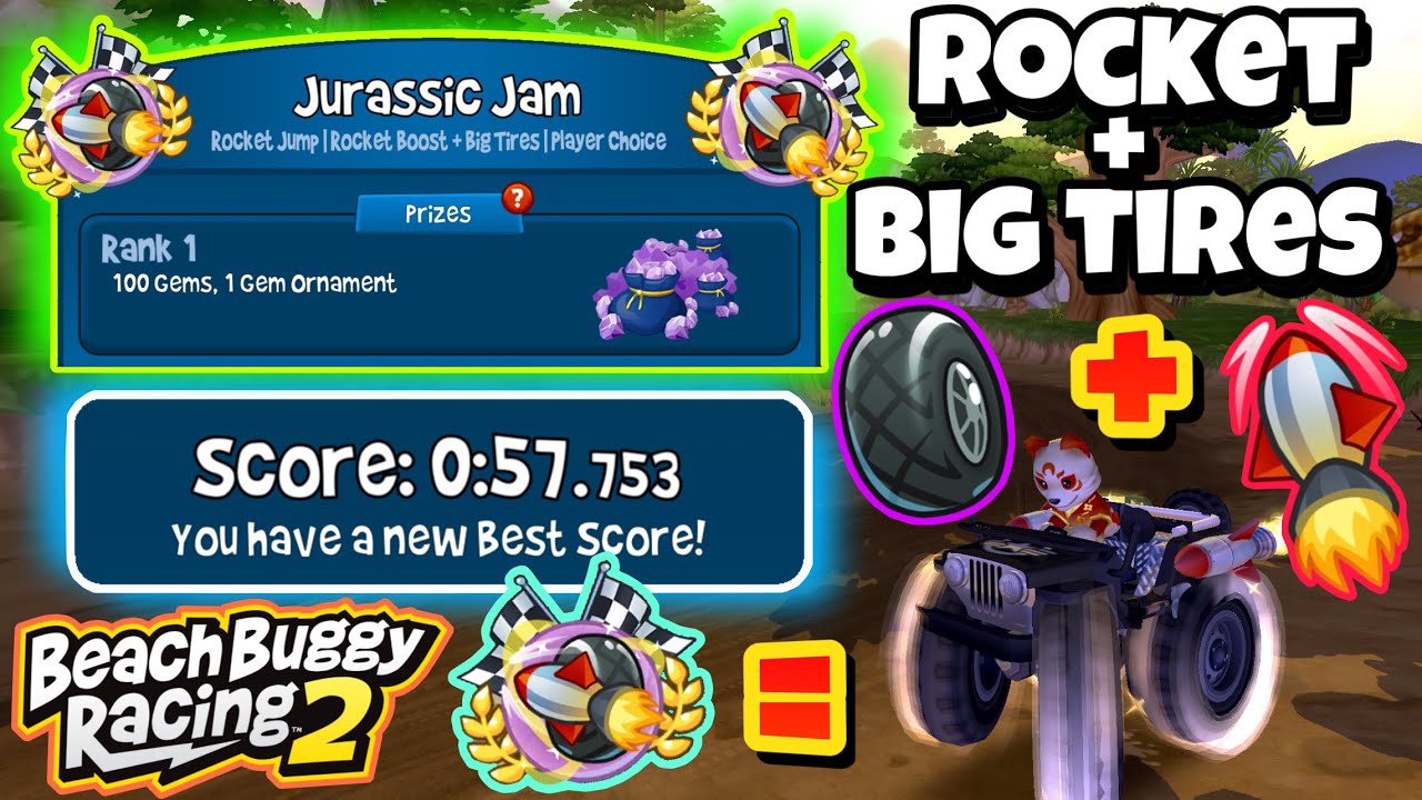 Jurassic Jam 🦖| Rocket 🚀+ Big Tires 🛞| Sarge🎖️+ BeatBot🎧| Beach Buggy Racing 2 🏖🏁| BB Racing 2