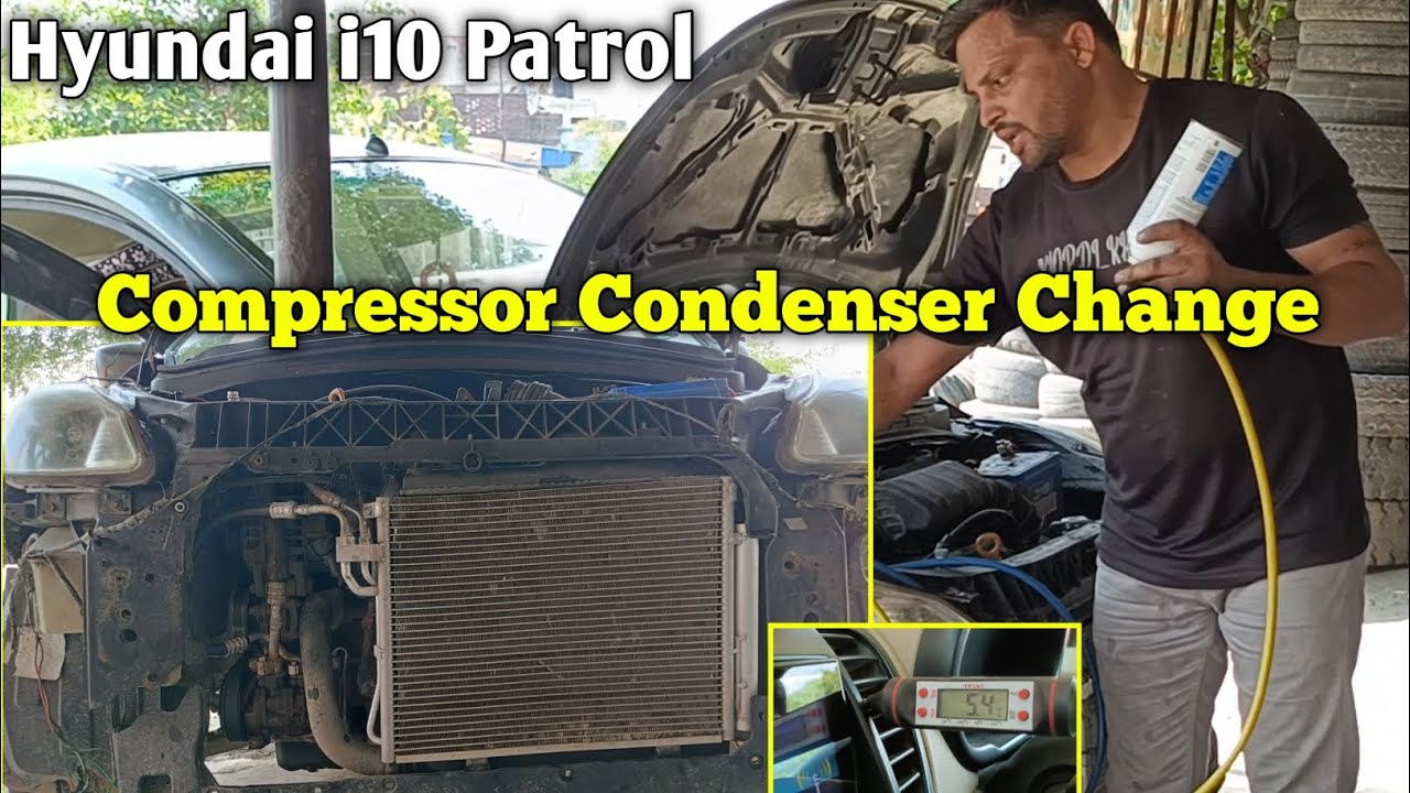 Hyundai i10 AC Compressor Condenser Change / @ShreeBalajiAuto