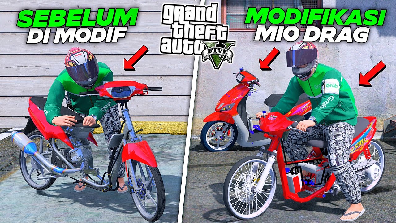 Aku MODIFIKASI Motor MIO Drag Langka Untuk Ikut Balapan DRAG LIAR Di Kota  - GTA 5 MOD
