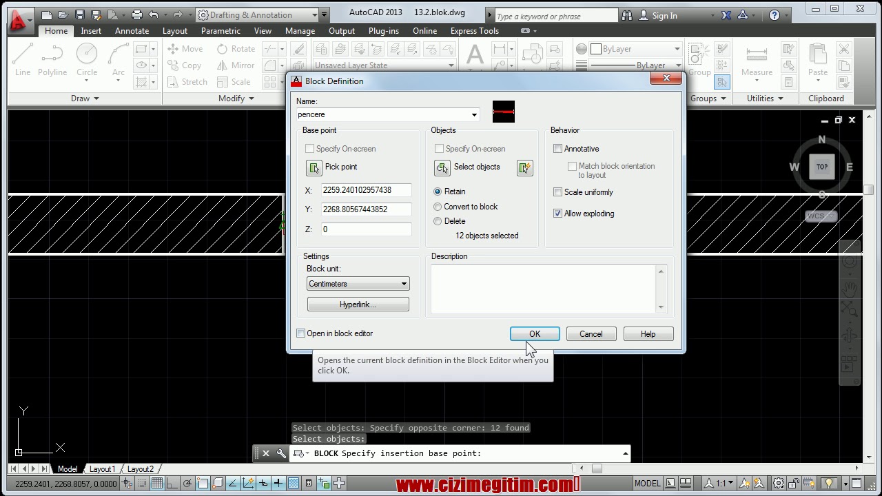 AutoCAD block ve wblock komutları