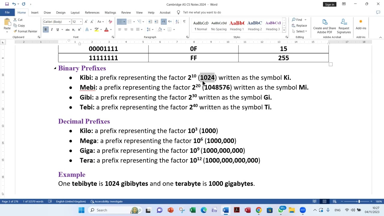 Cambridge AS Computer Science in English Chapter 1 Information Representation Part 1
