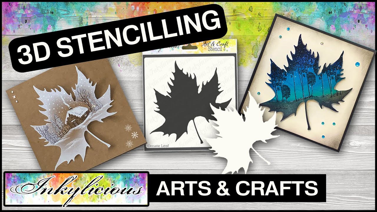 Stencil & Stamping 3D Ornate Leaf Faux Parchment Tutorial How To