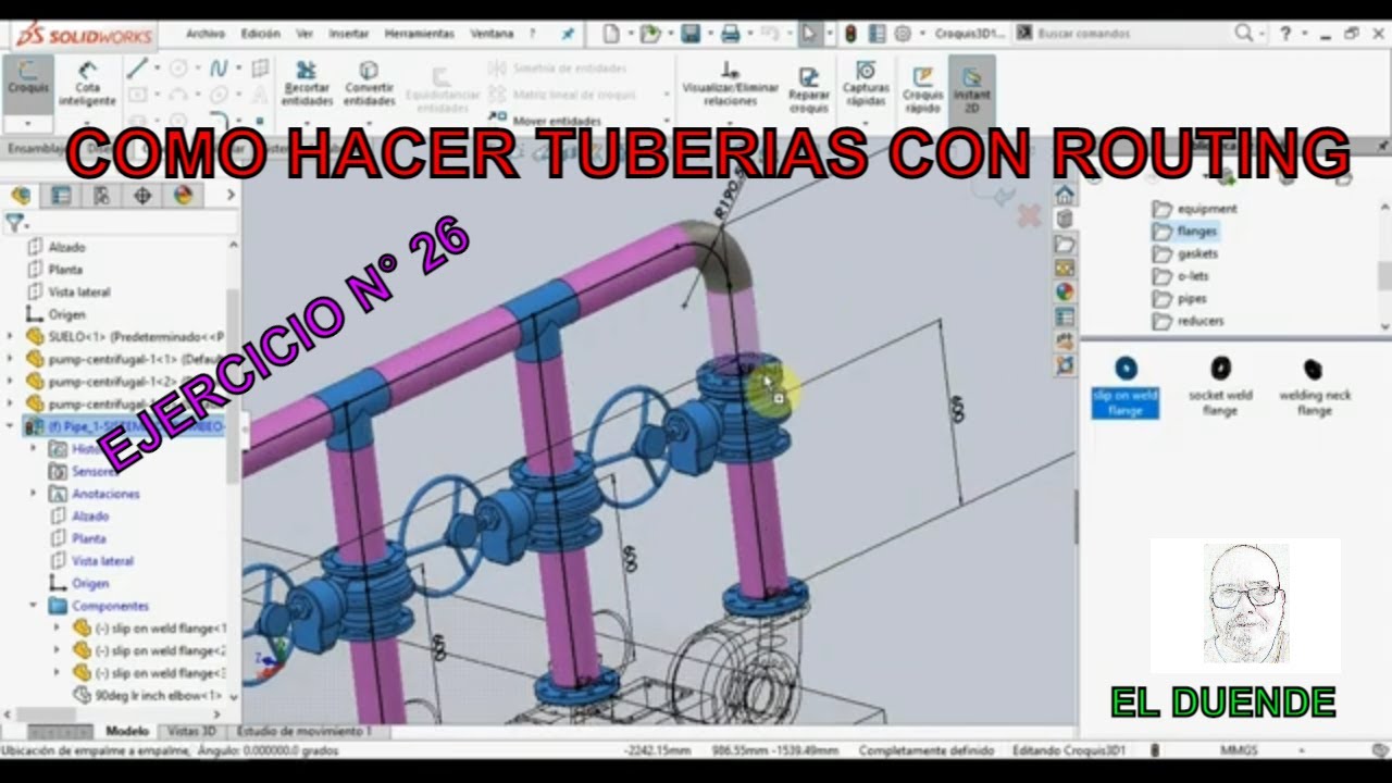 COMO HACER TUBERIAS CON ROUTING EN SOLIDWORKS 2016