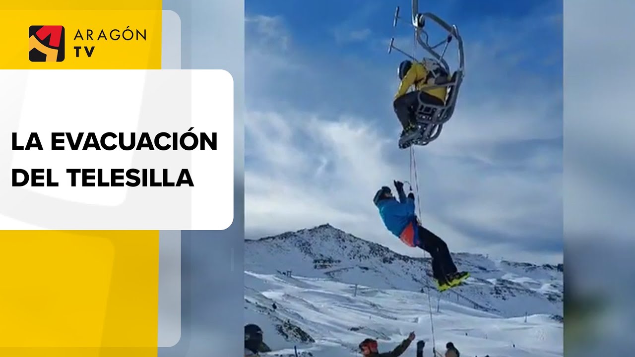 Así fue la evacuación del telesilla de Astún