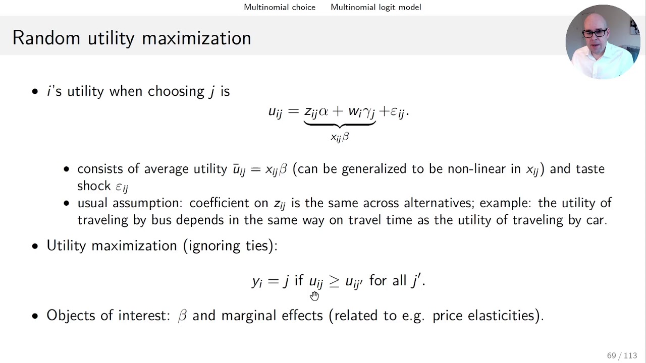 Econometrics for Ph.D. students: 6 Multinomial choice and the multinomial logit model