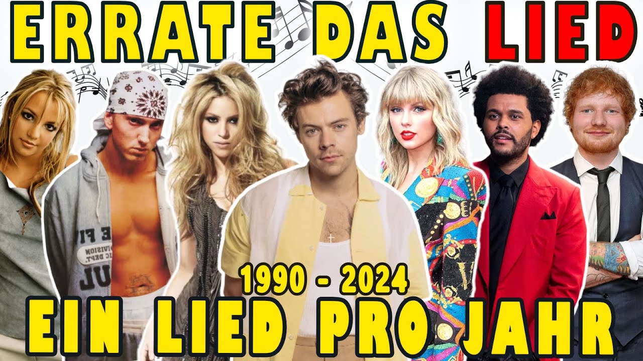Errate das Lied 🎶 Ein Lied pro Jahr 1990 - 2024 Lieder Die Jeder Sofort Erkennt | Musik Quiz