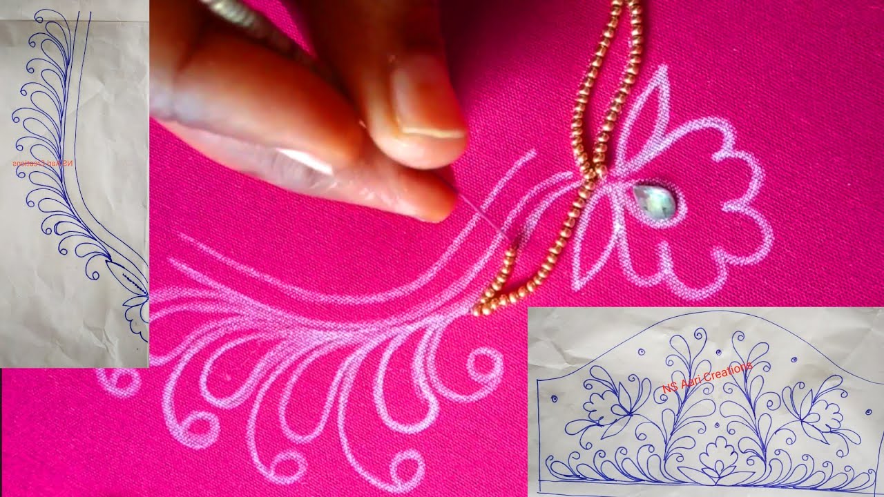 Simple & Elegant Aari Work Blouse Design With Tracing Papers