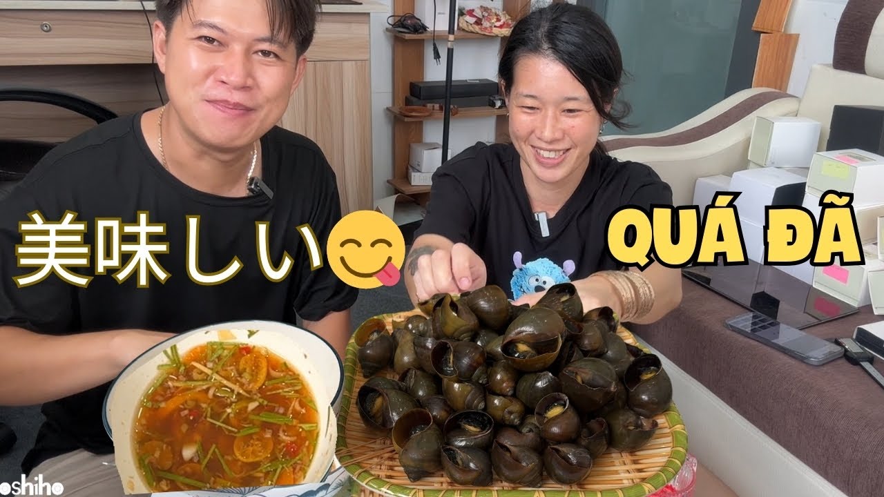 HOSHIHO | Giới Thiệu Vợ Nhật Ăn Ốc Bưu Luộc Chấm Sả Tắc 😋