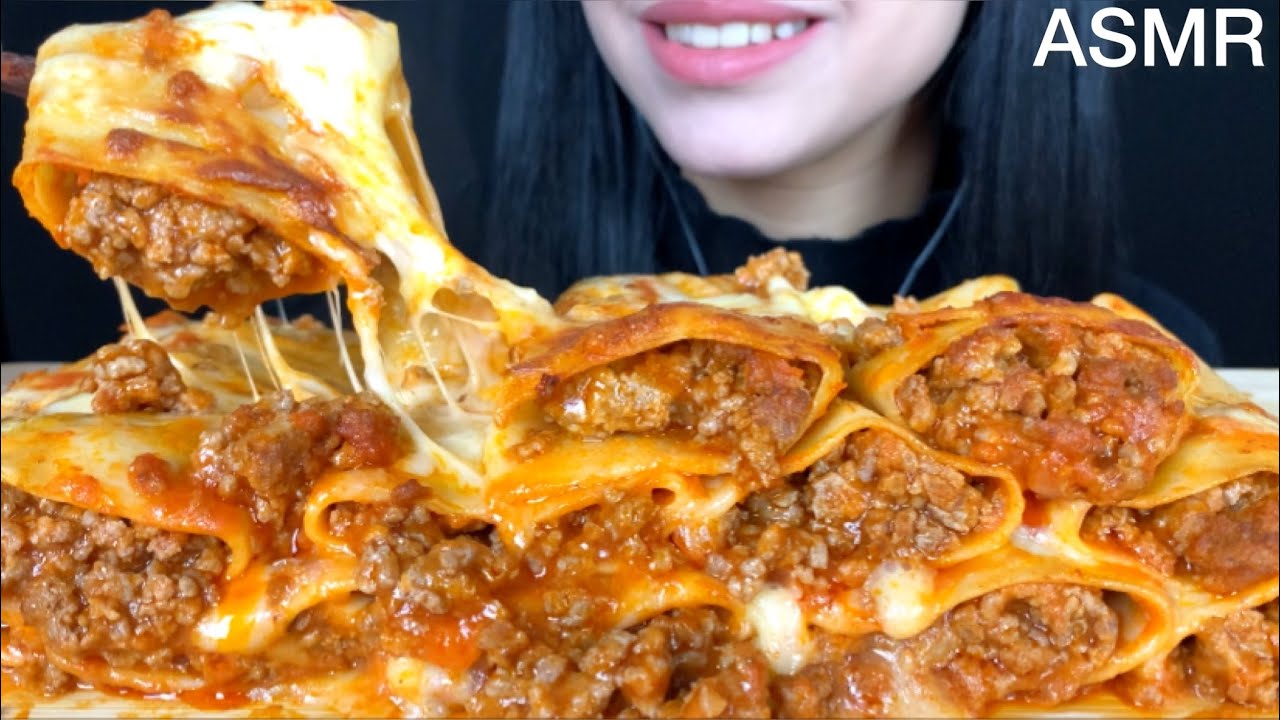 ASMR Cheesy Cannelloni Pasta  | MUKBANG (Eating Sounds)