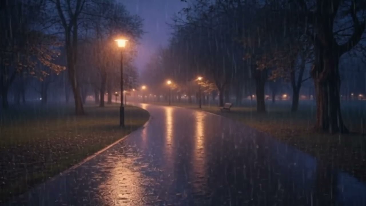 Calm Night Rain Sounds for Deep Sleep / You Will Fall into an Instant Sleep with Heavy Rain