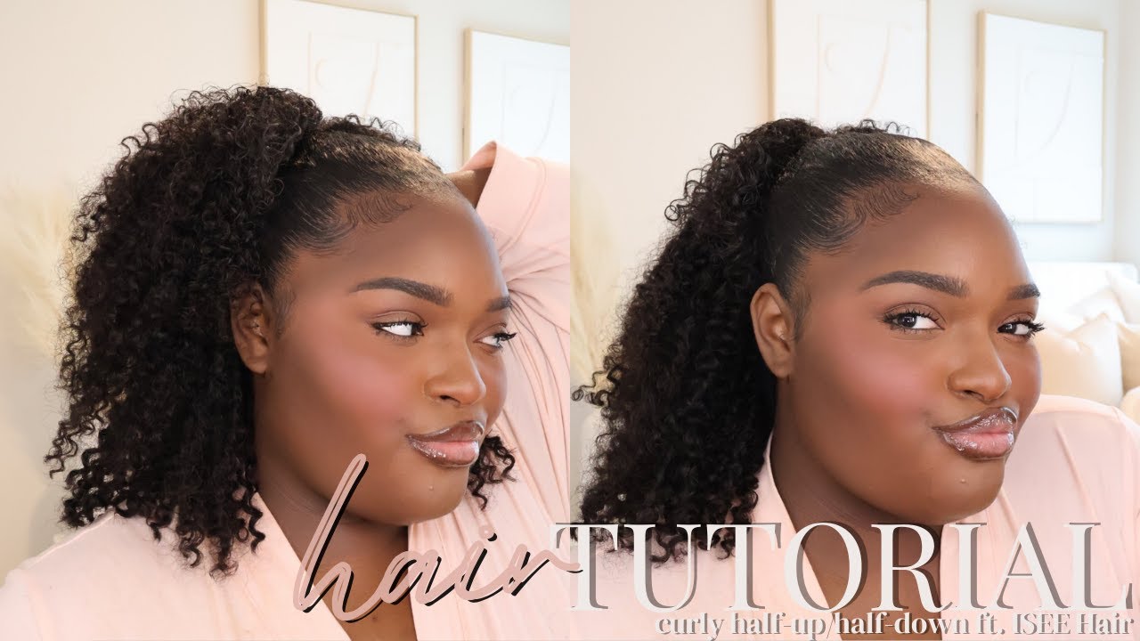 easy curly half up half down hairstyle | beginner friendly step by step tutorial ft. isee hair