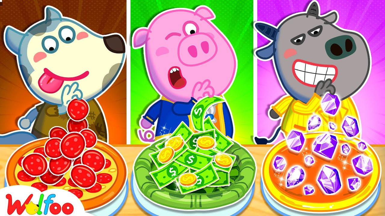 Rich vs Broke vs Giga Rich Pizza Challenge! Get Ready For Cooking Competition | Wolfoo Channel