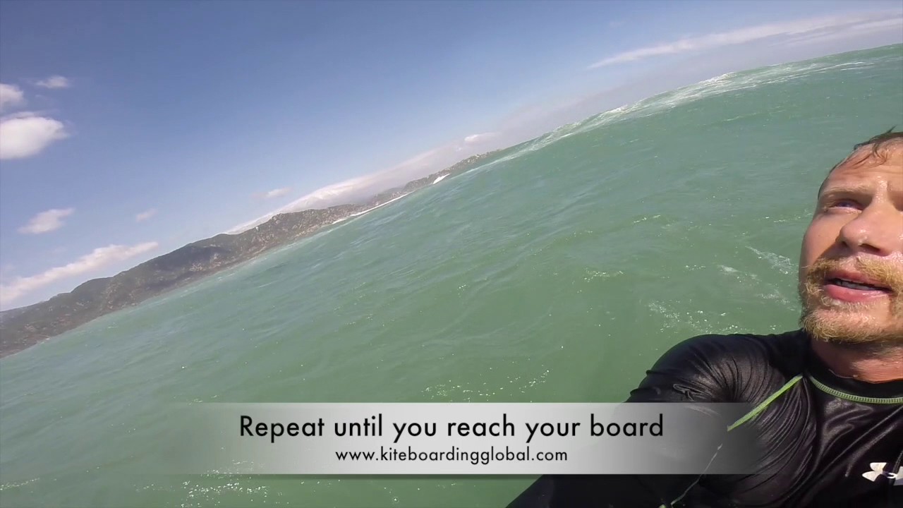 Kiteboarding when you loose the board - upwind body dragging