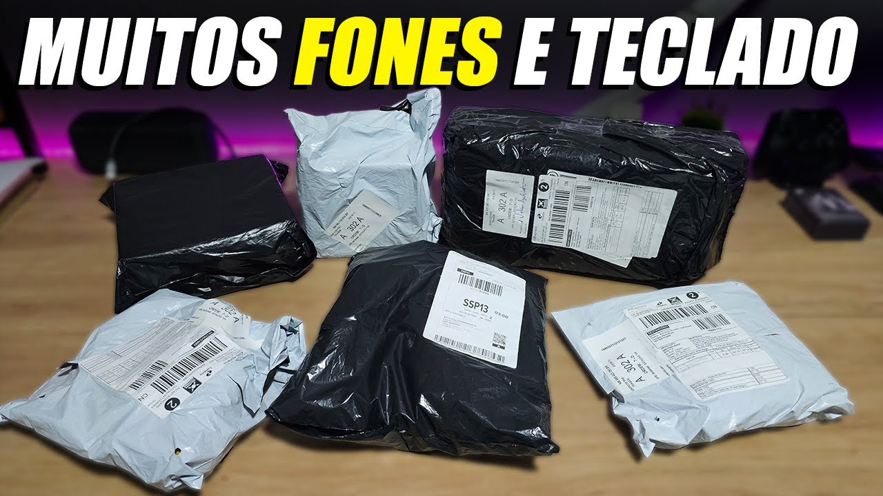MEGA UNBOXING de MUITOS FONES e TECLADO TOP + Outros produtos