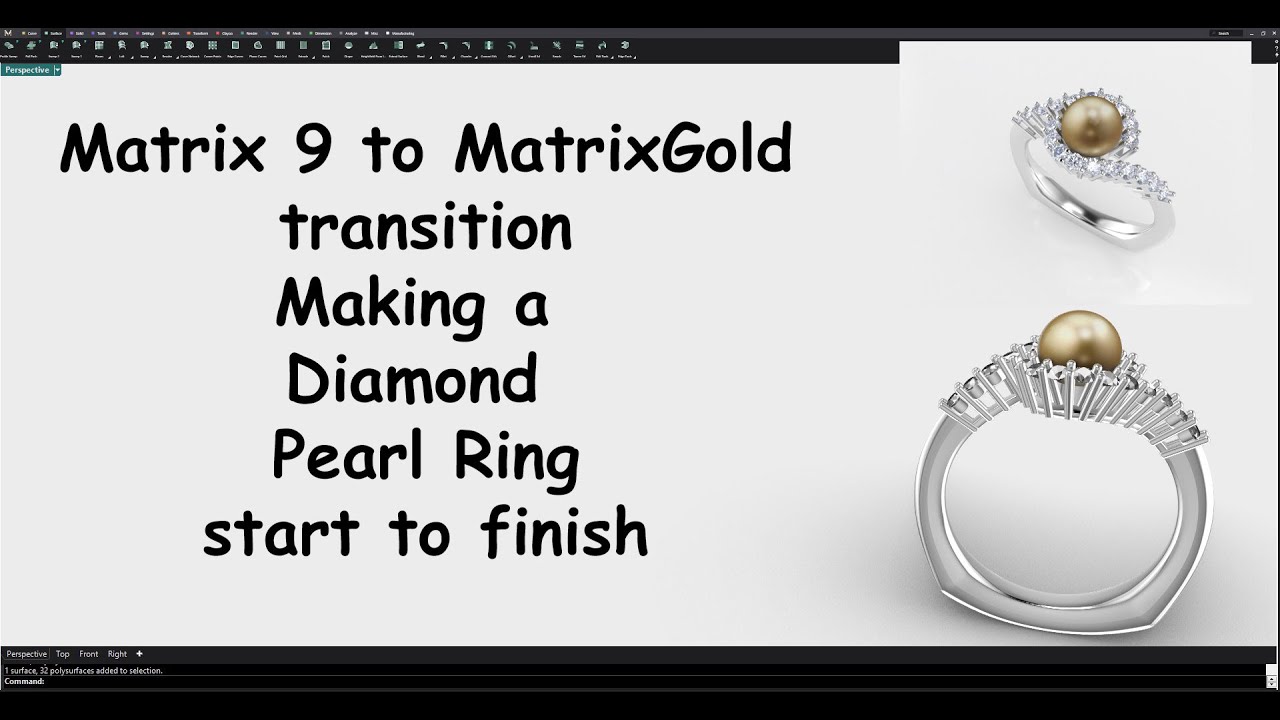 Matrix 9 to MatrixGold transition Making a Diamond Pearl Ring start to finish
