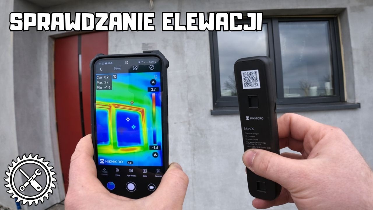 Sprawdzanie elewacji i test kołków do styropianu przy użyciu kamery termowizyjnej HIKMIKRO