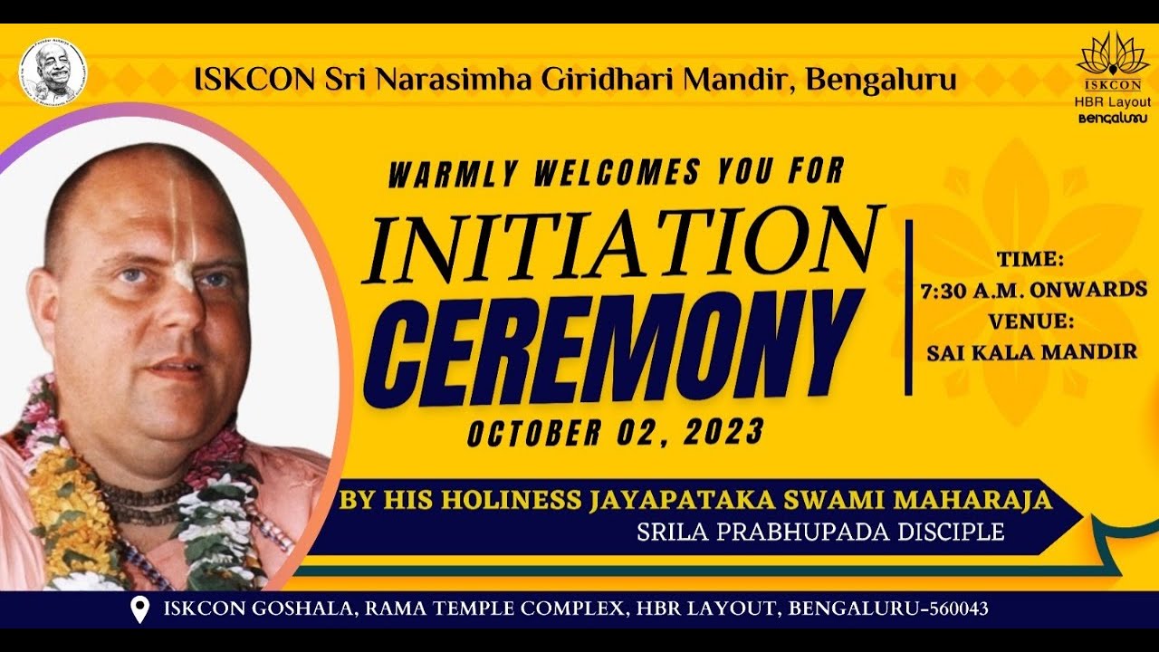 JPS Initiation Ceremony Oct 2nd 2023  || ISKCON HBR Layout Bengaluru ||