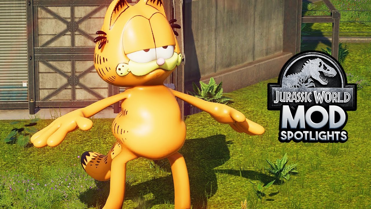 GARFIELD IN JURASSIC WORLD?! New Weirdest Mod! | Jurassic World: Evolution Mod Spotlight