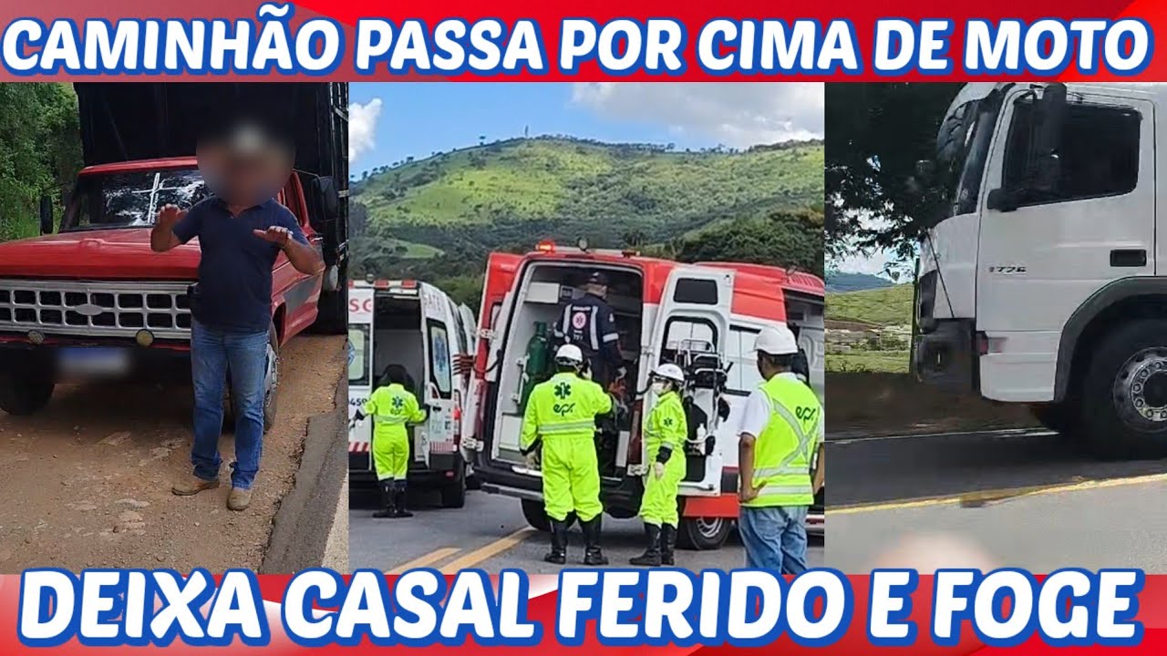 Caminhão passa por cima de casal em moto na MG 290