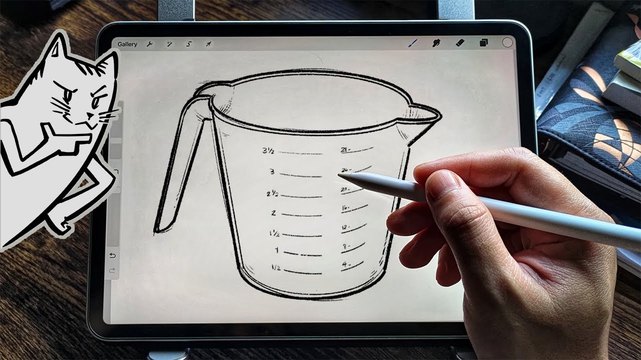 How to draw measuring cup 🍶