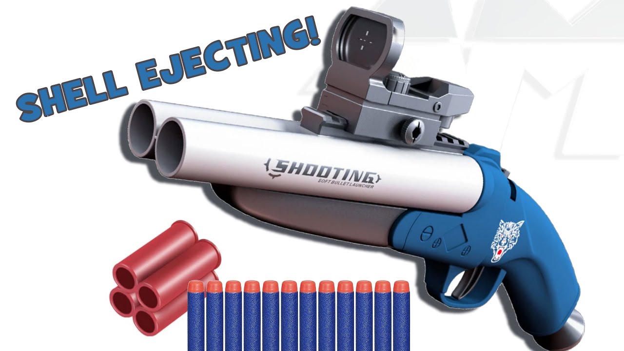 DOUBLE BARREL NERF BLASTER / Break Action / Shell Ejecting