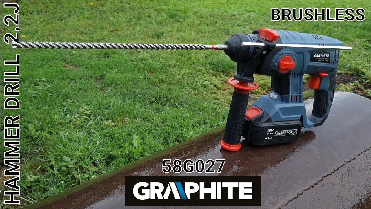 Ударная дрель GRAPHITE 58G027 с усилием 2,2 Дж просверливает бетон как масло.