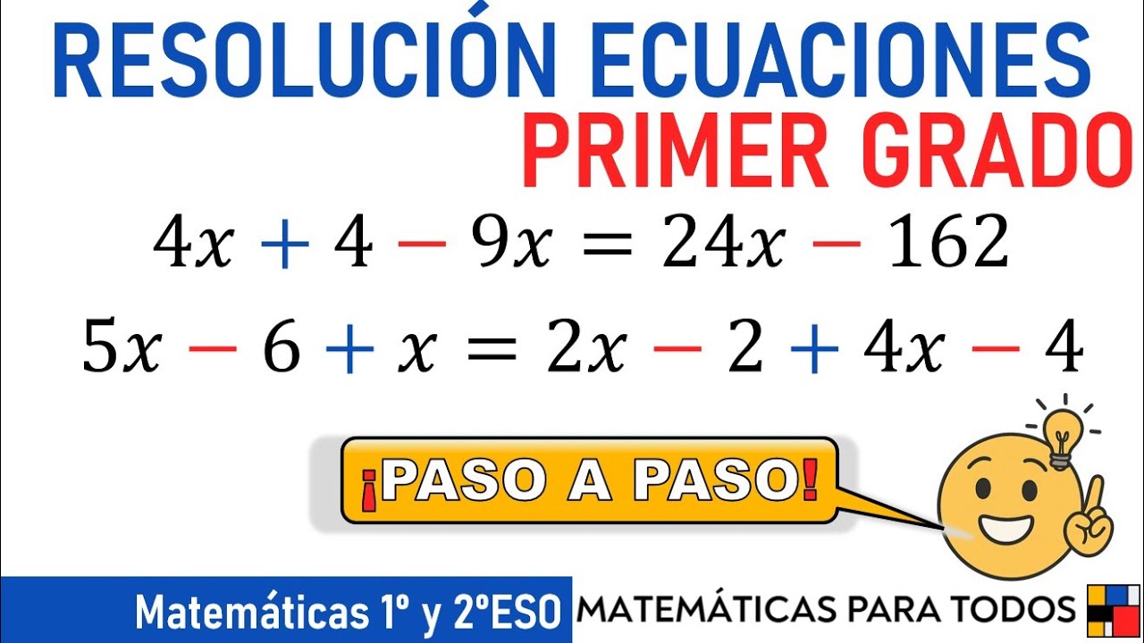 Cómo Resolver ECUACIONES de Primer Grado (Sin Paréntesis) 🚀 | Ejemplos 3 y 4