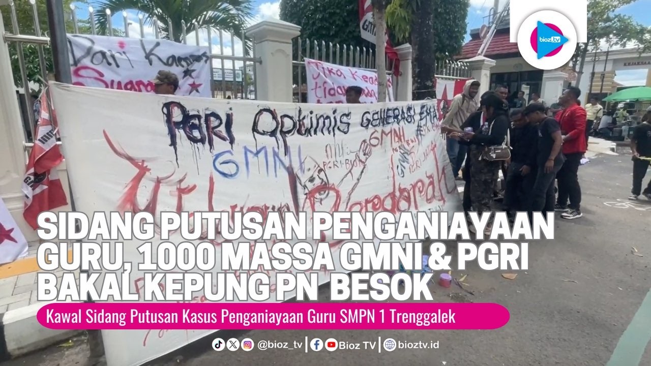 Sidang Putusan Penganiayaan Guru, 1000 Massa GMNI dan PGRI Bakal Kepung PN Trenggalek Besok - bioztv