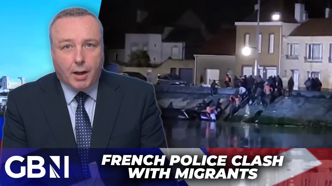 EXCLUSIVE: Migrants CLASH with French police as they prepare to cross the Channel
