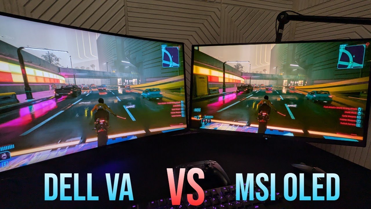 DELL S2722DGM (VA) VS MSI MPG 272 URX (OLED) in Cyberpunk 2077 (FULL)