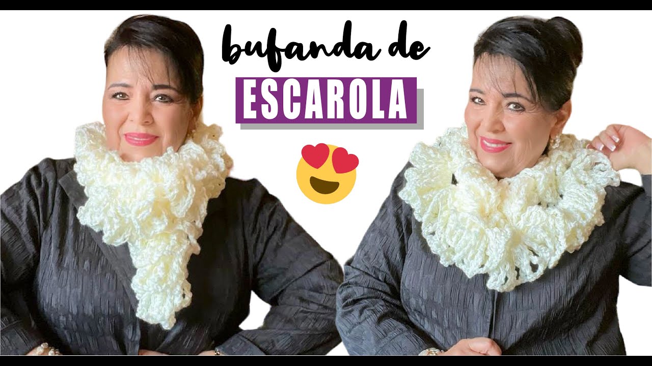 Bufanda de Escarola tejida 😍​😍 Yo Tejo con LAURA CEPEDA