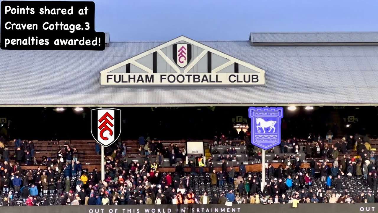 Fulham v Ipswich. Premier league football game 05/01/25. Vlog Match day experience at craven cottage