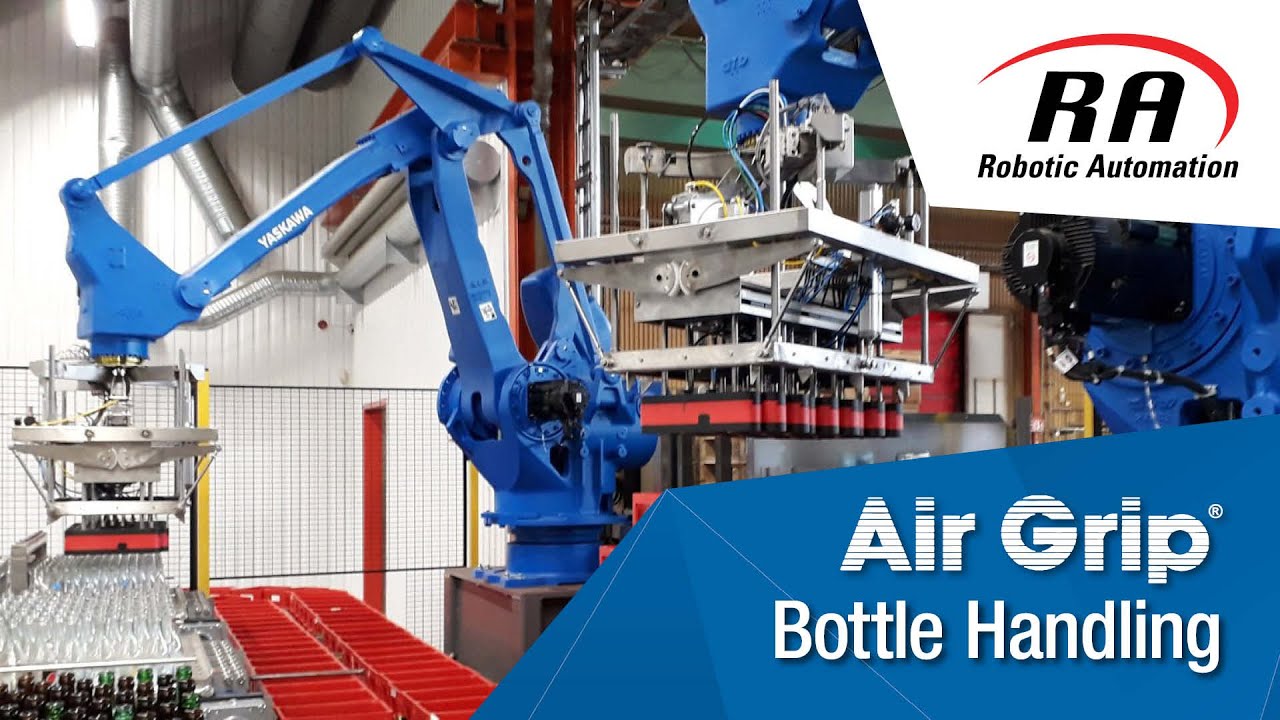 Robotic Bottle Handling using Rubber Gripping Cuffs