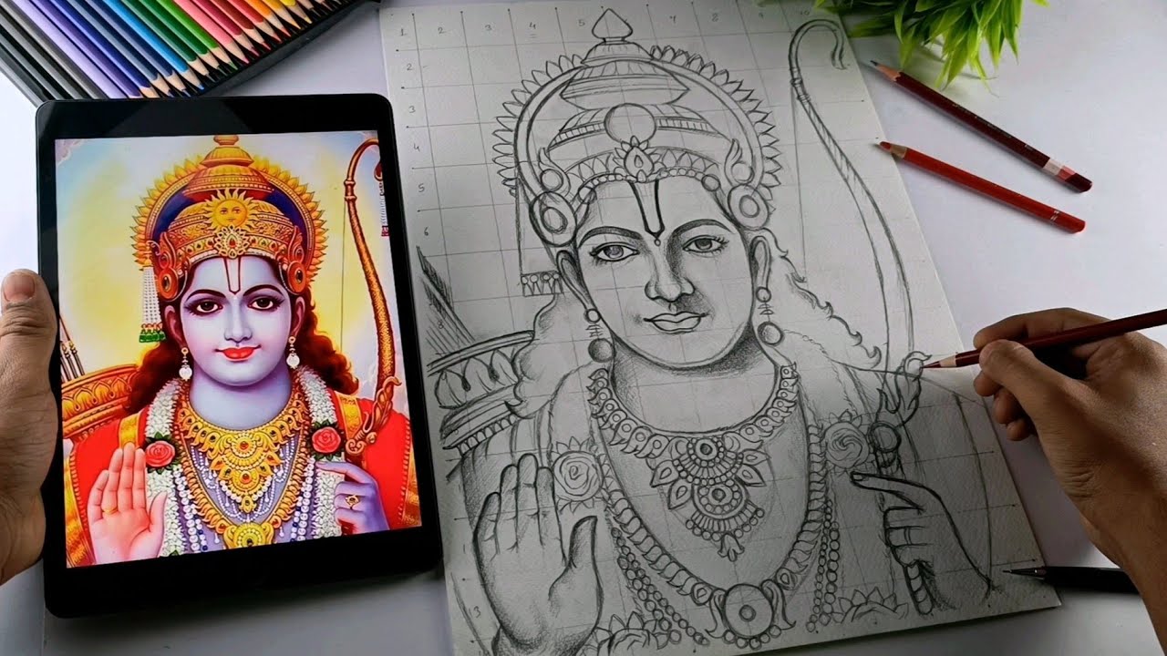 Ram Ji Drawing | Shree Ram Ji Drawing, Step By Step (Outline Tutorial)