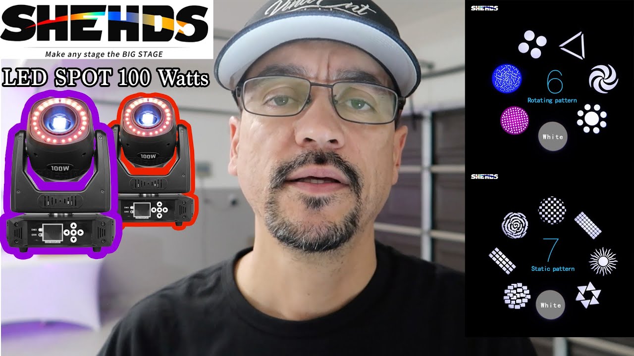 SHEHDS 100 WATT SPOT LED MOVING HEADS VIDEO DEMO.