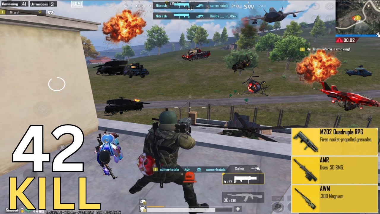 OMG 🤯 AWM+ARM +M202 Heavy Action 💥 Destroy Helicopter, Robot, Tank in Payload Mode 🔥 | PUBG MOBILE |