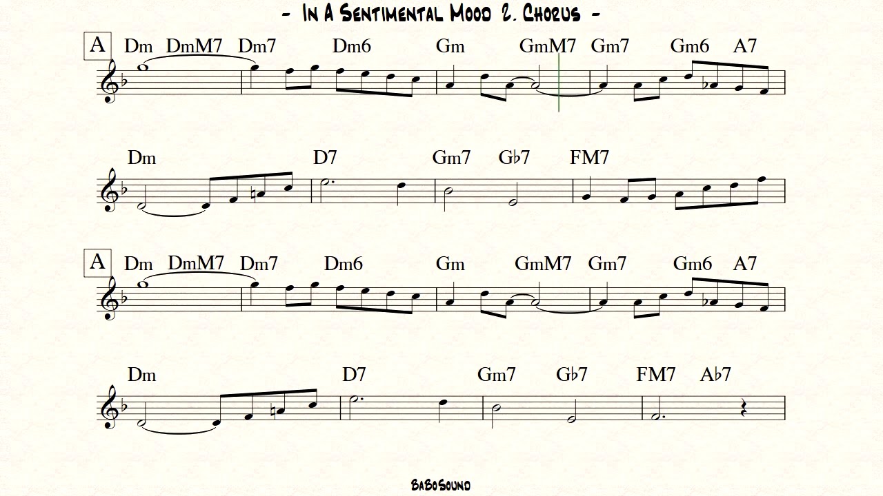 In A Sentimental Mood Melody With Metronome (BPM 65)