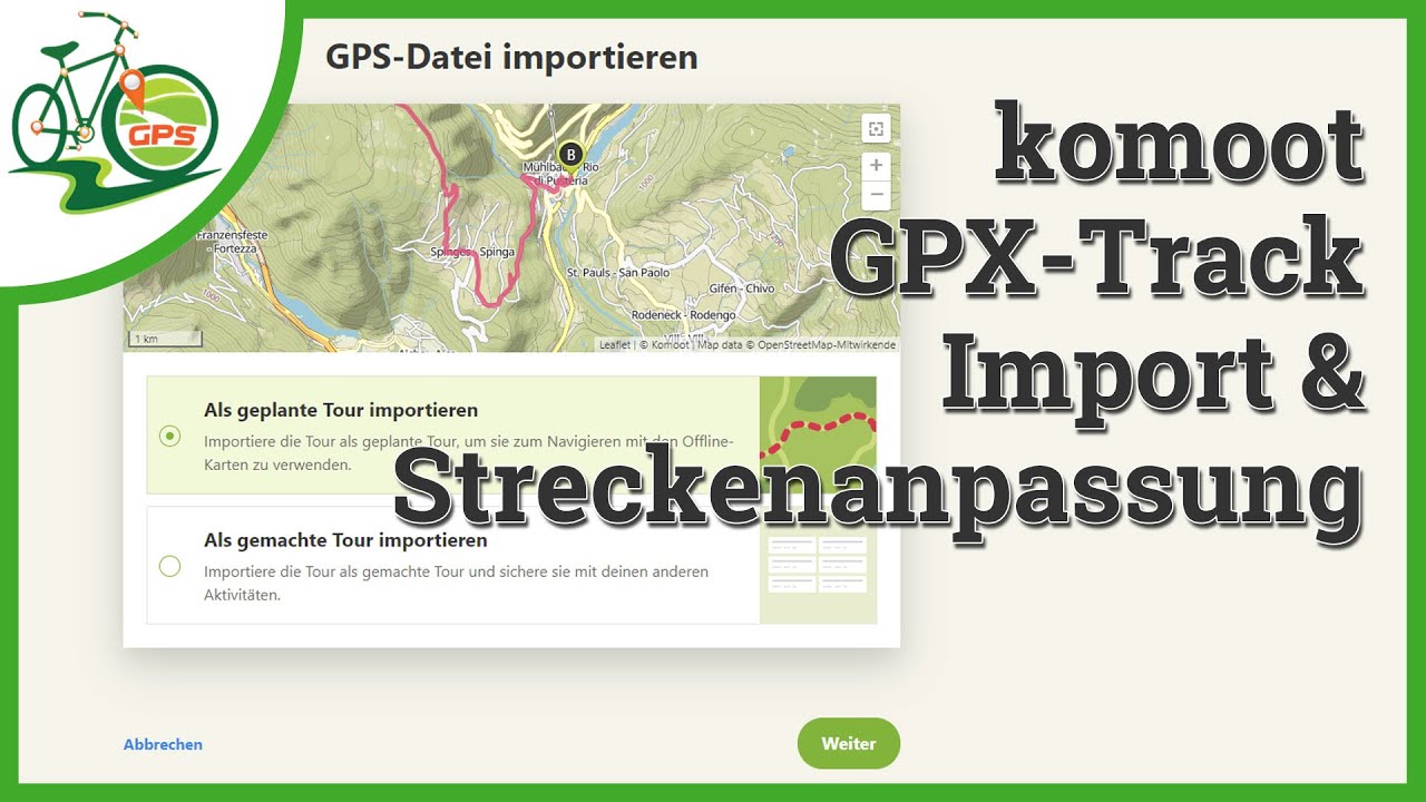 komoot GPX-Track Import und Streckenoptimierung 🚴 🏁
