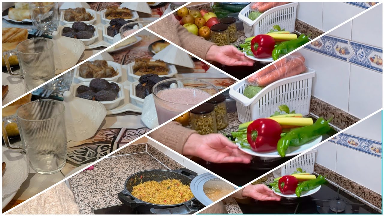 يومياتي الرمضانية نهاية الأسبوع تقدية من سوق الاسبوعي يوم ممطر شركت معكم فطور مع بنياتي 