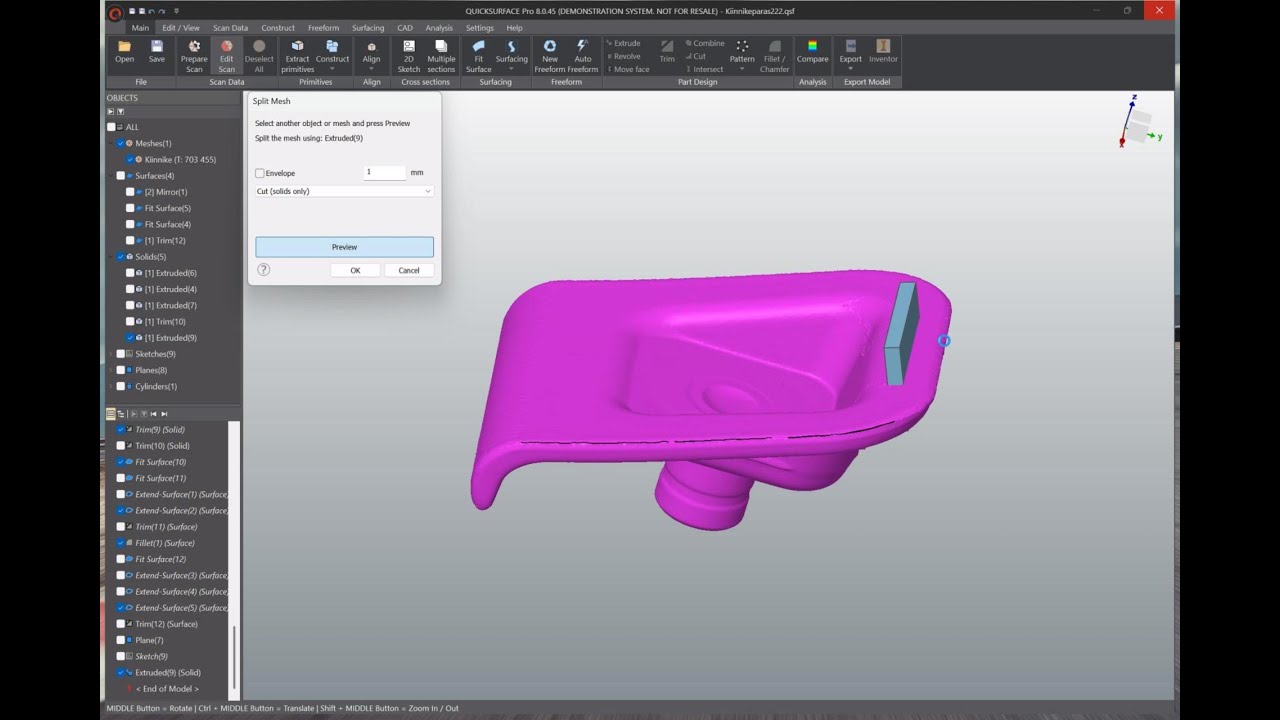 Edit mesh with solid  -Quicksurface