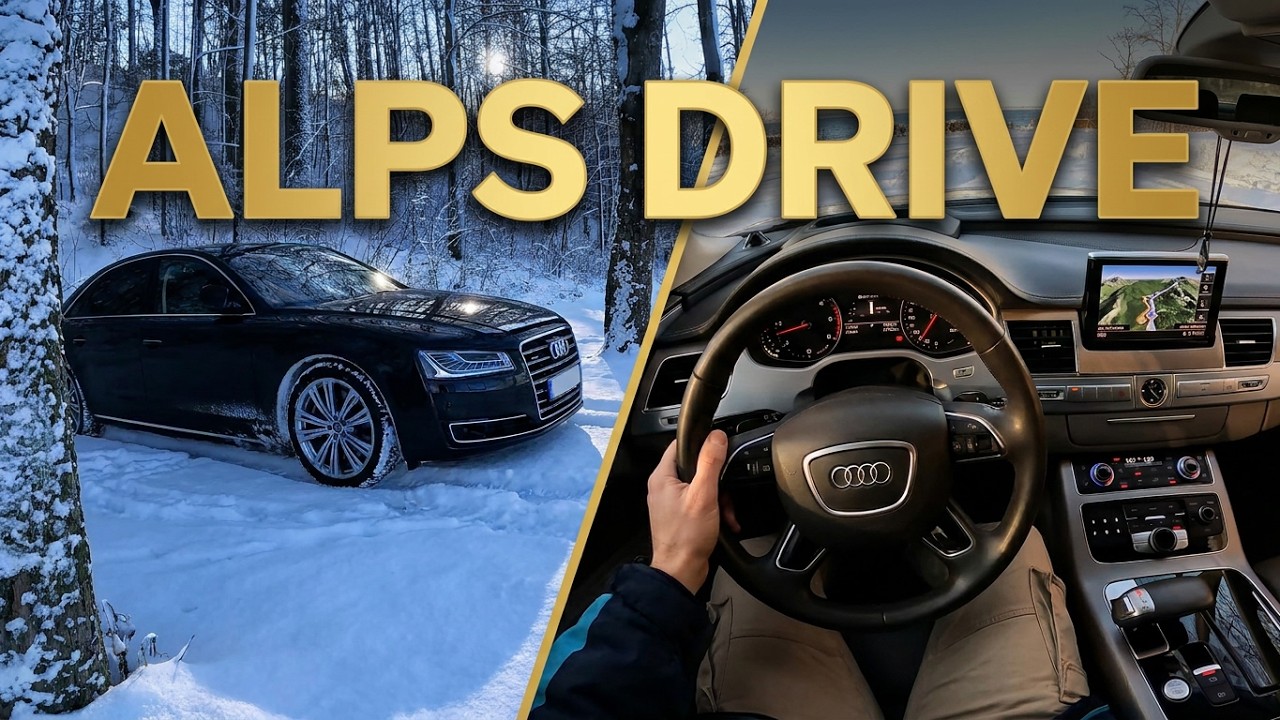 Audi A8L 4.2 TDI Winter Drive POV | Chiemsee   Alps | No Music