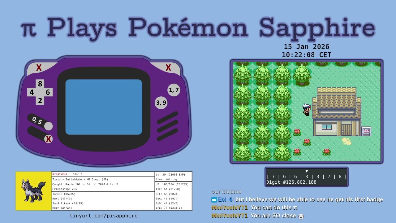 CAN THE NUMBER π BEAT POKÉMON? | Pi Plays Pokémon Sapphire - Stream #769 Part 2