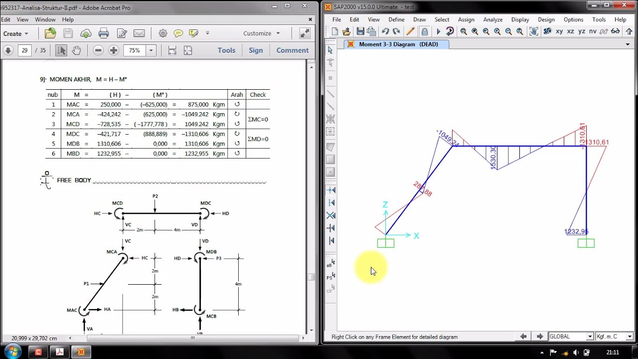 SAP2000 - Analisa Struktur Portal 2D