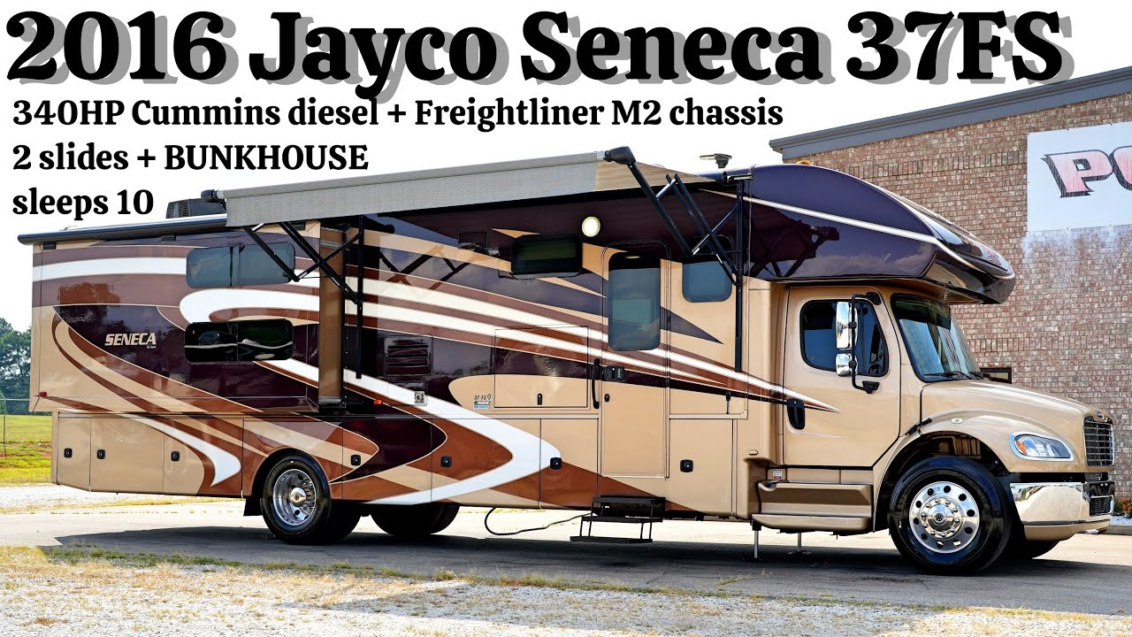 2016 Jayco Seneca 37FS BUNKHOUSE SUPER C 340HP Cummins Diesel Motorhome from Porter’s RV - $139,900