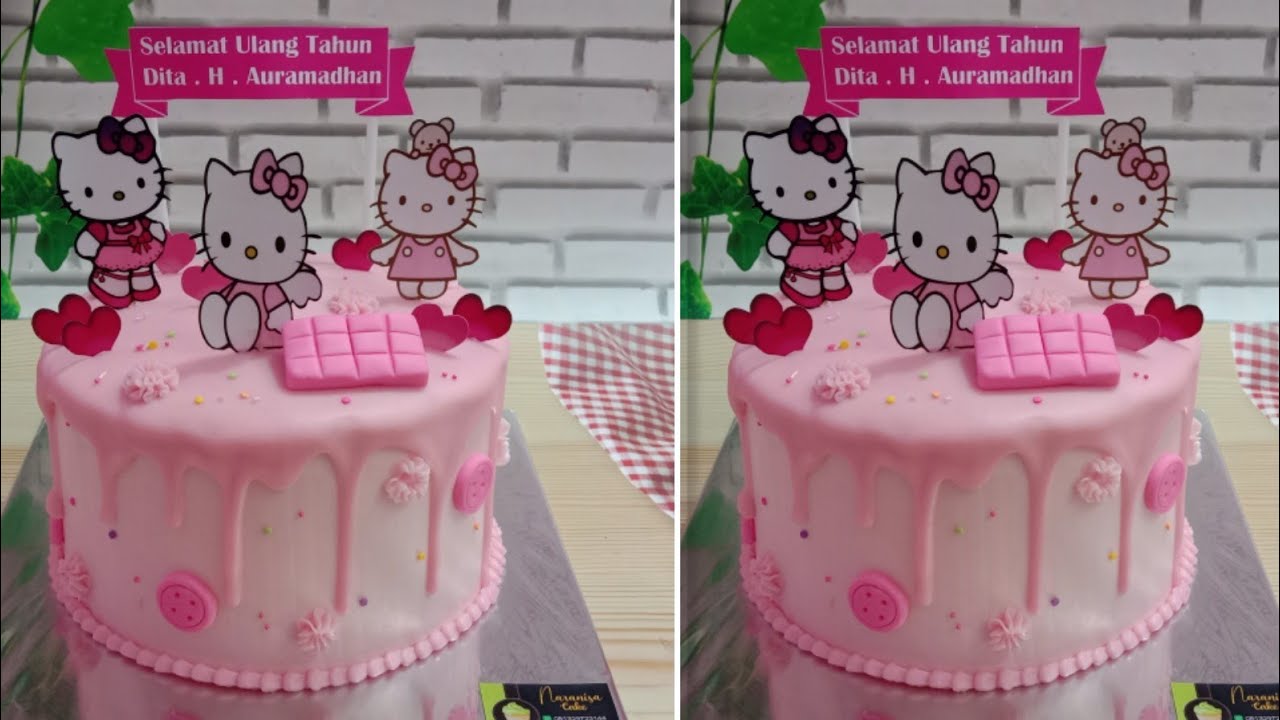 Tart hello kitty full buttercream topper kertas print
