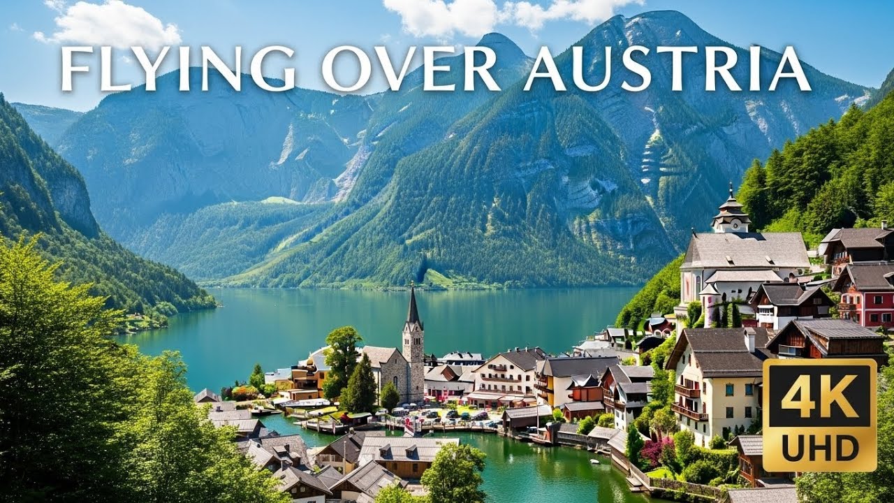 FLYING OVER AUSTRIA (4K UHD) - Calming Piano Music With Beautiful Nature For Relaxation