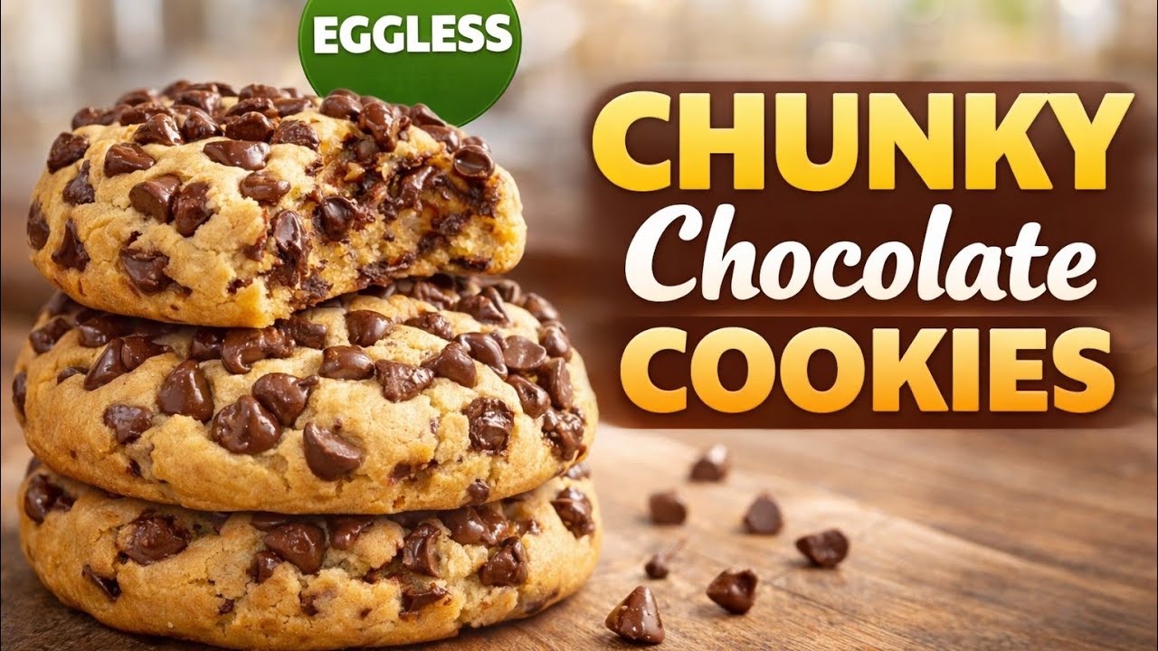 Eggless Bakery-Style Chunky Chocolate Walnut Cookies 🍪 Thick, Gooey & Easy Small Batch