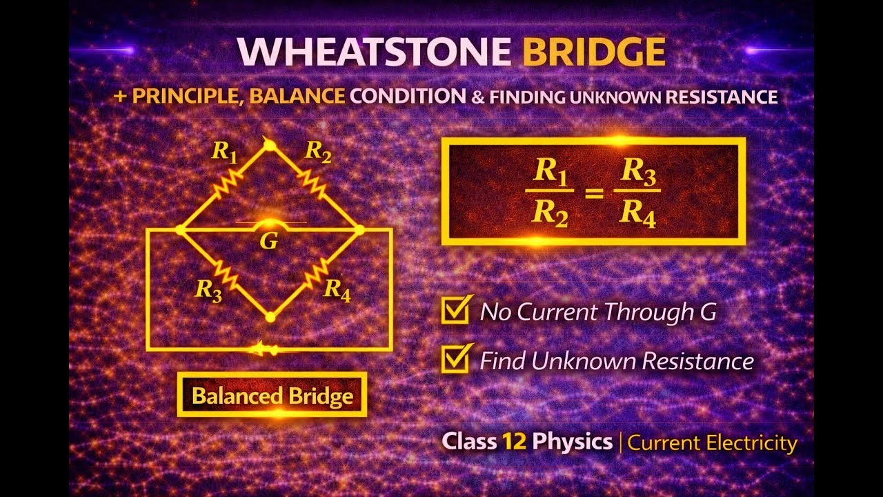 🎯Wheatstone’s Bridge | Principle, Condition & Formula | Class 12 Physics