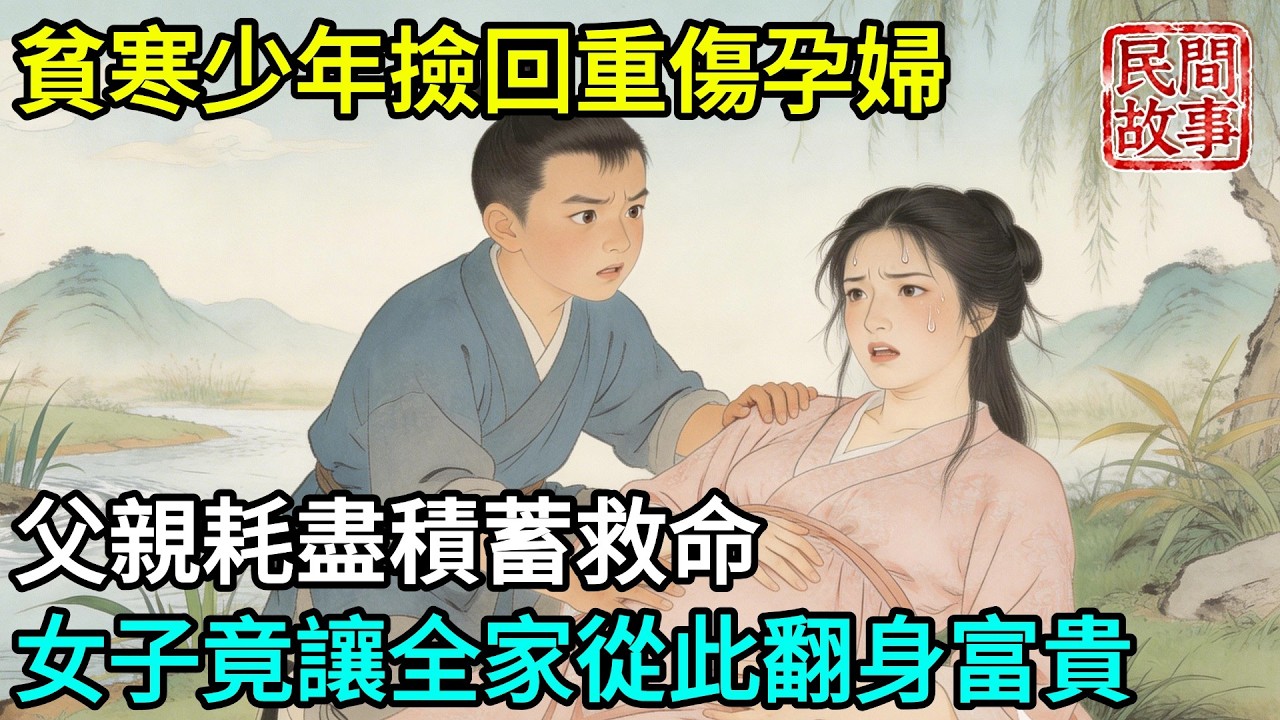 貧寒少年幼年喪母，河邊撿回重傷孕婦，父親耗盡積蓄救命，女子平安產子後留在了少年家，殊不知她帶來的機緣，讓全家從此翻身富貴！【故事便利店】#民間故事#傳統故事#故事頻道#聽書#睡前故事#情感